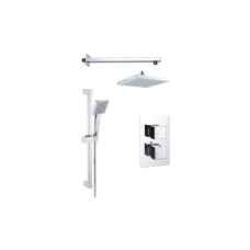 Chrome Square Recessed Shower Set